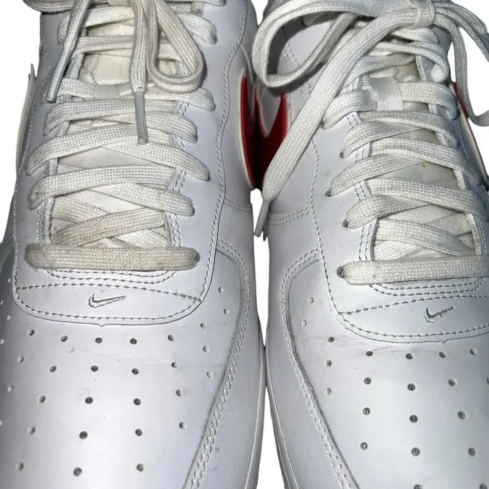 Nike Air Force 1 Low A02423-102 White/ Gym Red Leather Shoes Men 15 - Picture 12 of 15